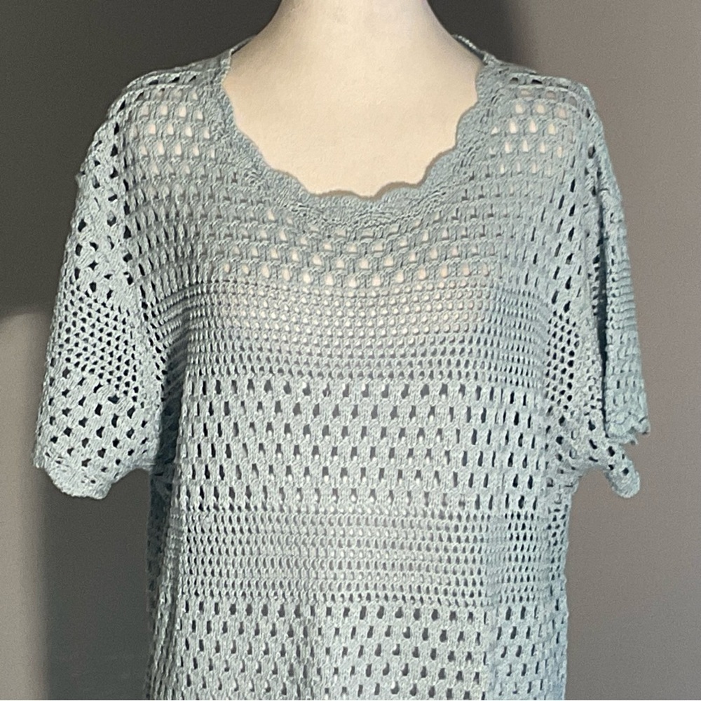 ANRABESS Crochet Swim Cover-Up Dress Blue Size L NWT - Picture 5 of 16